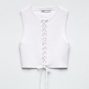 Zara Front Laced Knit Top